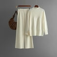 thumbnail image 2 of Lovzfmll 2 Piece Sets for Women, Knit Stripe Sweater and Wide-Leg Pants Set, Casual Loose Fit Loungewear Outfits Matching Sets, 2 of 9