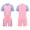 Pink, variant on Aislor Kids Girls Short Sleeve Boyshorts Rash Guard Swimsuit Swim Shirt UPF 50 Bathing Suit Sunsuit A Blue 10