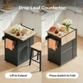 thumbnail image 7 of Kitchen Island, Island Table for Kitchen, Kitchen Carts on Wheels with Storage, Hidden Tilt Out Trash Cabinet, 7 of 7