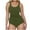 Army Green, variant on GERsome Women's Bathing Suits Solid Color Swimsuits Tankini Sets for Two Piece Blouson Tank Tops with Bottom S-2XL