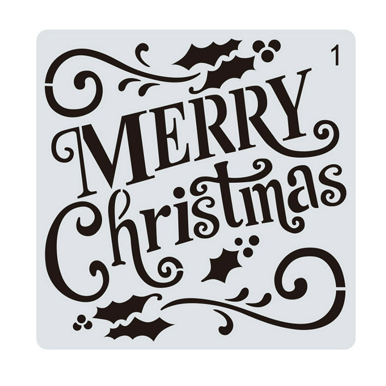 HOTYA Pack of 16 Christmas Drawing Template Stencils Reusable Anti-break Painting  Stencils for Painting on Wood Wall Glass 