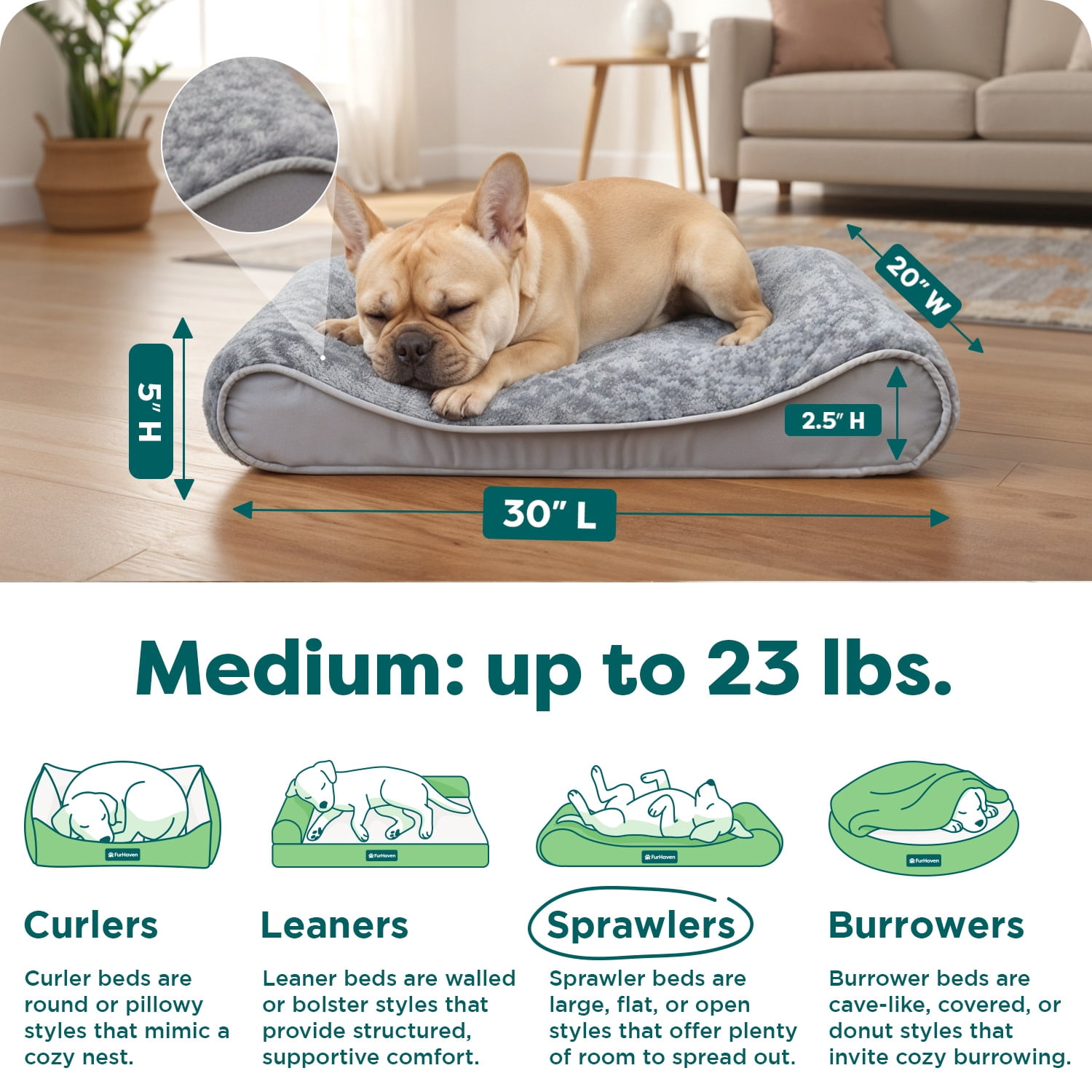 Medium Ultra Plush Luxe Lounger Orthopedic Dog Bed