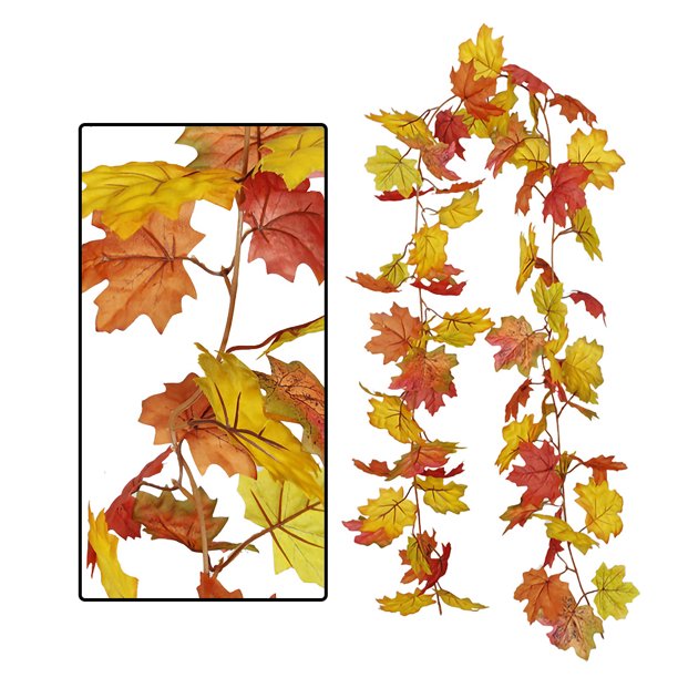 Bearachild Guirnalda de hojas de arce de otoño Artificial de 180cm, planta colgante, decoración de fiesta para el hogar Decoración No.05 Bearachild HA001259-05