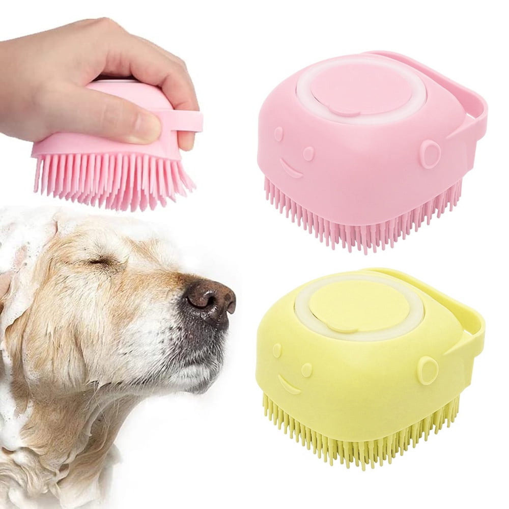 Dog Cat Bath Brush Comb Silicone Rubber Dog Grooming Brush Silicone Puppy Massage Brush Hair Fur