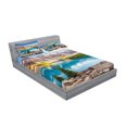 thumbnail image 2 of Ambesonne Scenery Fitted Sheet & Pillow Sham Set, Calm Lake and Mountain, Full, Blue Green Grey, 2 of 2