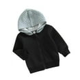 thumbnail image 5 of Kids Boys Hooded Jacket Zipper Cute Color Blocked Cotton Hoodie Coat Winter Children Outwear,6M-4Y, 5 of 9