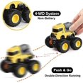 thumbnail image 3 of Juguetes de camiones de construcción, paquete de 4 vehículos de ingeniería Push & Go con excavadora, grúa volquete, mezclador, coche de juguete extraíble para niños, fiesta de cumpleaños y Navidad, 3 of 5
