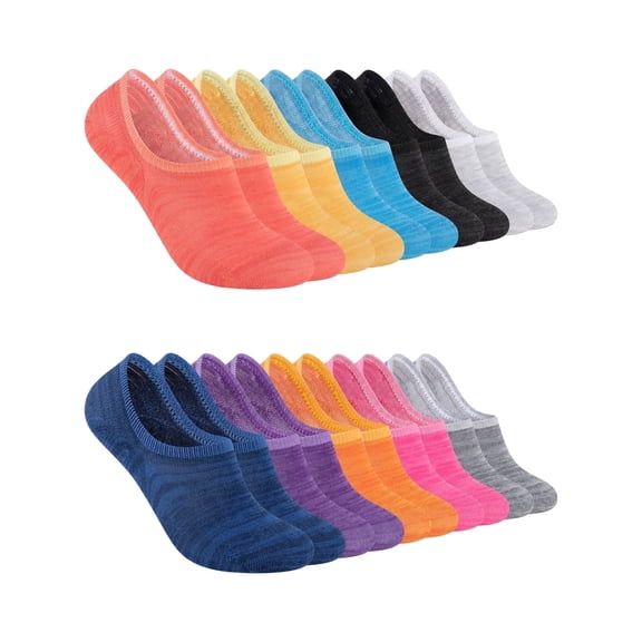 COMFOEX 10 Pairs Women's No-Show Socks, Low Socks Non Slip Flat Boat Line.