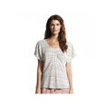 thumbnail image 1 of Camiseta con gráfico Dolman Derek Lam a Rayas para mujer color beige XS, 1 of 2