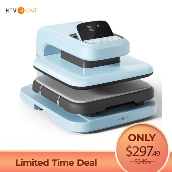HTVRONT 15"x15" Automatic heat press Machine 2 , Professional Heat Press for Transfer Vinyl & Sublimation Project(Blue)