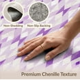 thumbnail image 6 of ODIKA Purple Checkered Plaid Interlocking Motif Grid Crisp Border Symmetrical for Great Room, Indoor Open Concept, Large Living Low Profile Flatwoven, 6 of 7