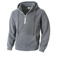 thumbnail image 4 of Chiccall Fuzzy Fleece Hoodies for Men Quarter Zip Hooded Sweatshirt Casual Pullover Sweater Outerwears with Pocket, 4 of 8