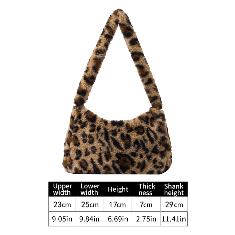 Details about   Women Faux Fur Leopard Tote Handbag Furry  Shoulder Bag Fluffy Animal Print Bag 