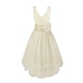 thumbnail image 2 of iiniim Kids V Neck Chiffon Flower Girl Dress for Wedding Bridesmaid Pageant Birthday Party Cream 12, 2 of 7