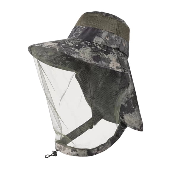 Mosquito Head Net Hat with Full Neck Flap and Mesh Face Cover for Fishing Camping Hiking Gardening