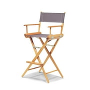Telescope Casual World Famous Bar Height Director Chair With Varnish Finish and Gray Fabric