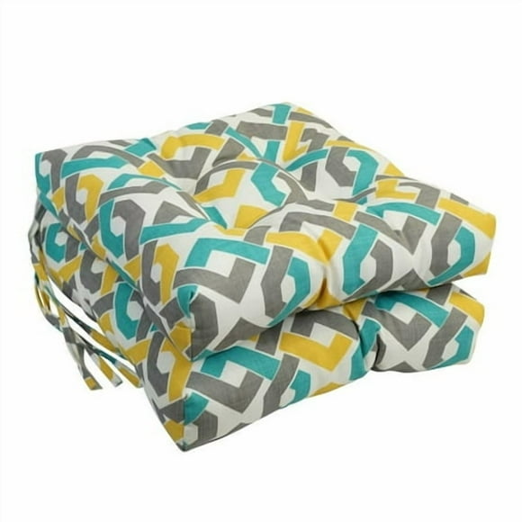 16-Inch Spun Polyester Outdoor Square Tufted Chair Cushions (Set Of 4) 916X16Sq-T-4Ch-Od-186