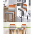 thumbnail image 5 of Burnt Orange Gray Ombre Bar Stool Covers Set of 4, Modern Gradient Abstract Art Stretch Washable Bar Chair Covers with Backs, Removable Pub Counter Height Chair Cover for Kitchen Dining Room Cafe, 5 of 7