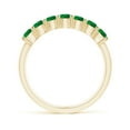 thumbnail image 2 of Angara Rings - Natural Emerald Half Eternity Wedding Ring in 14K Yellow Gold for Women (Size-3mm) | May Birthstone Jewelry, Birthday, Anniversary, Jewelry Gift for Women, 2 of 11