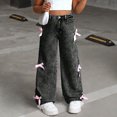 thumbnail image 6 of Babcutegg Jeans for Kid Girls High Waist Straight Leg Regular Fit Denim Pants Cowboy Pants Girls Fall and Winter Trousers Black Size 12-13, 6 of 6