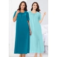thumbnail image 5 of Only Necessities Plus Size 2-Pack Long Silky Gown, 5 of 6