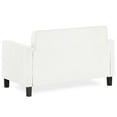 thumbnail image 5 of Furinno Brive Contemporary Tufted Loveseat, White Faux Leather, 5 of 7