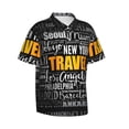 thumbnail image 2 of Fotbe Travel Hawaiian Shirt For Men Unisex Summer Beach Casual Short Sleeve Cotton Linen Button Down Shirts-Medium, 2 of 9