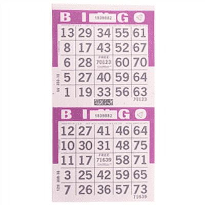 American Games Bingo Paper Game Cards - 2 cards - Purple - 750 sheets per pack, Made in USA