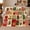 Polar Bears Fox Mug Patchwork Festive Whimsical, variant on Rustic Folk Art Patchwork Red Barn Heart, Festive Holiday Scene, Warm Flannel Blanket for Ranch House and Living Room, Horse Lovers Friendship Gift, Rustic Home Decor