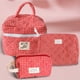 thumbnail image 4 of Bolsa de maquillaje a cuadros de 3 piezas, bolsa de maquillaje de viaje de gran capacidad para mujeres y niñas, 4 of 9