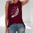 thumbnail image 2 of Staron Summer Tops for Women Printed Round Neck Sleeveless Casual Loose Tank Top with Pockets, Red S, 2 of 4