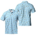 thumbnail image 2 of Blue Casual Bullet Penguin Polo Shirts For Men Funny Golf Polos Mens Polo Shirts Short Sleeve Button Up Shirt Men Golf Shirt, 2 of 7