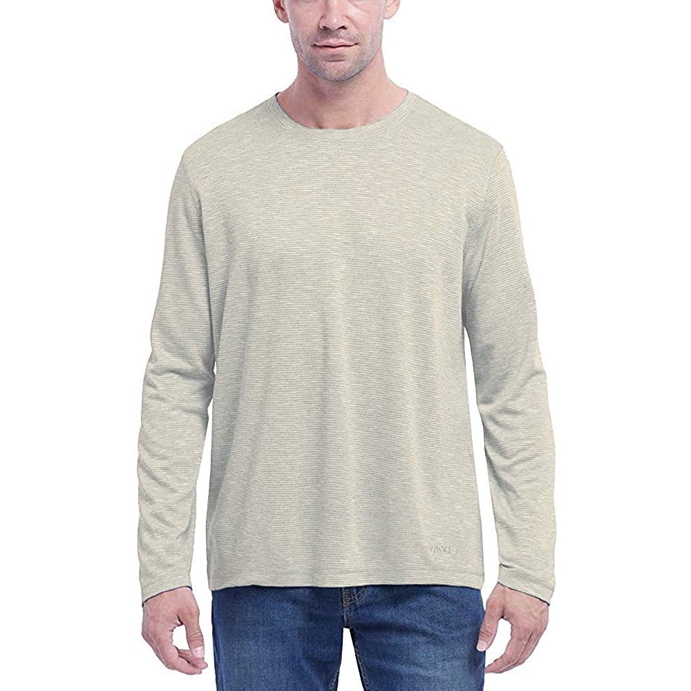 Orvis - Orvis Men's Cascade Long Sleeve Crew Neck Shirt Oatmeal Medium ...