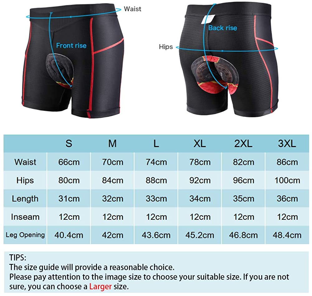 SKYSPER Cycling Shorts Men Padded Gel 