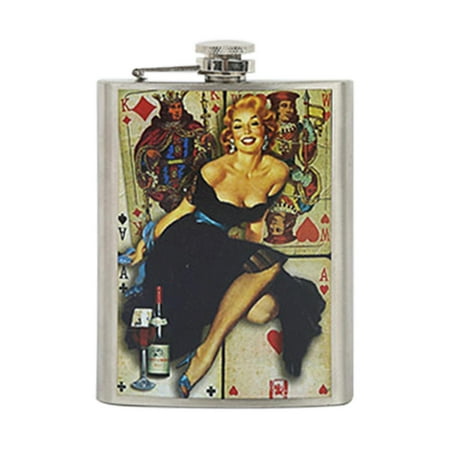 

Fovolat Retro 8 Oz Flask With Never-Lose Cap - Stainless Steel Hip Flask For Liquor - Leakproof Drinking Flask For Drinking Whiskey Alcohol Groomsmen Halloween Creative Gift