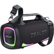 Zealot S79 Bluetooth 5.3 Portable Speaker with 200W Peak Power, IPX6 Waterproof, Black