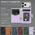 thumbnail image 6 of Detachable Magnetic Phone Cases Compatible with iPhone 17 Pro Max, Case with Card Holder, Compatible with Magsafe, Classic PU Leather Kickstand Wallet Phone Cover for iPhone 17 Pro Max, Purple, 6 of 8
