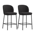 thumbnail image 1 of CorLiving Addison Luxury Boucle Fabric Upholstered Modern Indoor Counter Height Bar Stools Set of 2, 1 of 9