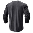 thumbnail image 5 of SWSMCLT Men's 2025 Blouse Button Henley Shirt Crew Neck Winter Cotton Pull On Top Classic Fall Long Sleeve Dark Grey Medium, 5 of 5