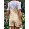 thumbnail image 5 of Women'S Summer Casual Bib Short Overalls Loose Linen Jumpsuit Beach Outfits Travel Vacation Clothes  L, 5 of 6