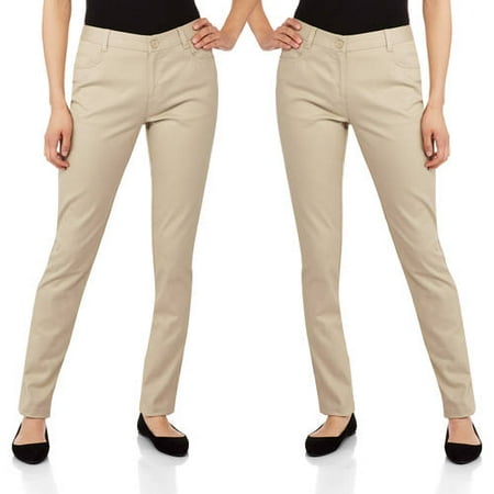 George - Juniors School Uniform Flat Front Skinny Pants 2pk Value Bundle