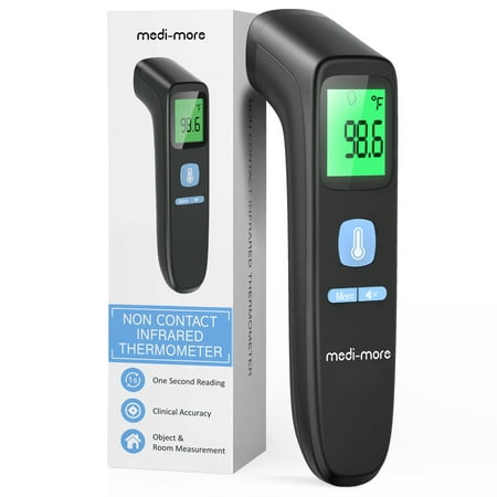 Medi-More Non-Contact Digital Infrared Forehead Thermometer Digital Infrared Thermometer with Fever Alarm and Sound Switch
