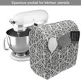 thumbnail image 2 of Flower Stand Mixer Cover, Floral Paisley Design with Eastern Effects Curved Leaves and Swirls Oriental Art, Kitchen Appliance Organizer Bag Cover with Pockets, 5 Quarts, Black White, by Ambesonne, 2 of 4