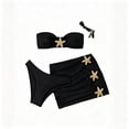 thumbnail image 5 of Ohufall Womens 3 Piece Bikini Set Hollow Out Low Weight Starfish Decor Swimwear Solid Color Pool Party Beach Bathing Suit, 5 of 6