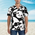 thumbnail image 2 of Susaid Seamless Pattern Cute Panda Print Short Sleeve Shirts Button Down Casual Shirts Summer Beach Aloha Button Down Short Sleeve for Men ,Large, 2 of 7