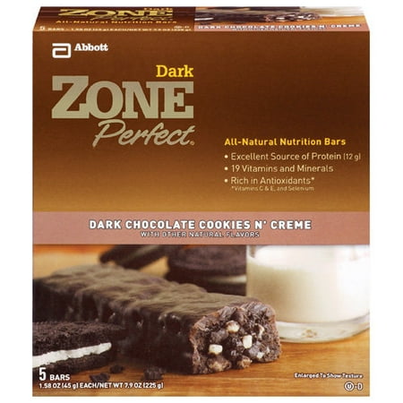 Zone Perfect: Dark Dark Chocolate Cookies N' Creme 1.58 Oz Bars Nutrition Bars, 5 ct
