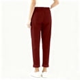 thumbnail image 5 of Hurxie Wide Leg Pants Woman Pull on Dress Pants Women High Waisted Stretchy Work Pants Business Casual Trousers with Pockets Wine S, 5 of 6