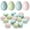 Pink, Blue, Yellow, Light Blue, variant on Easter Speckled Eggs 2.4 in Plastic Speckled Eggs Bowl and Vase Filler Faux Chicken Eggs for DIY Spring Displays and Easter Decorations
