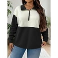 thumbnail image 3 of NISVIYA Women Plus size Autumn&Winter Tops Trendy Oversized Zip Up Long Sleeve Pullover Cozy Shirt, 3 of 5