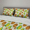 thumbnail image 2 of Jackfruit Comforter & Sham Bedding Set, Themed Cartoon Pattern with Humanized Exotic Fruits in Summer Tones, 3 pcs Duvet Set Microfiber Filling Quilt, 5 Sizes, Multicolor, by Ambesonne, 2 of 4